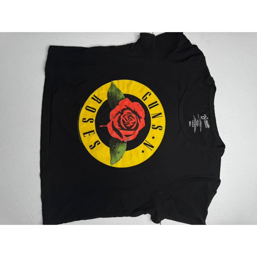 Bravado Guns N' Roses Graphic T-Shirt Black Small Rock Band Rose Logo Tee